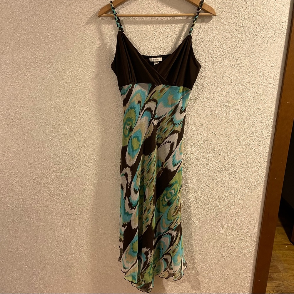 Size 10 Dress Barn Dress Brown and Turquoise